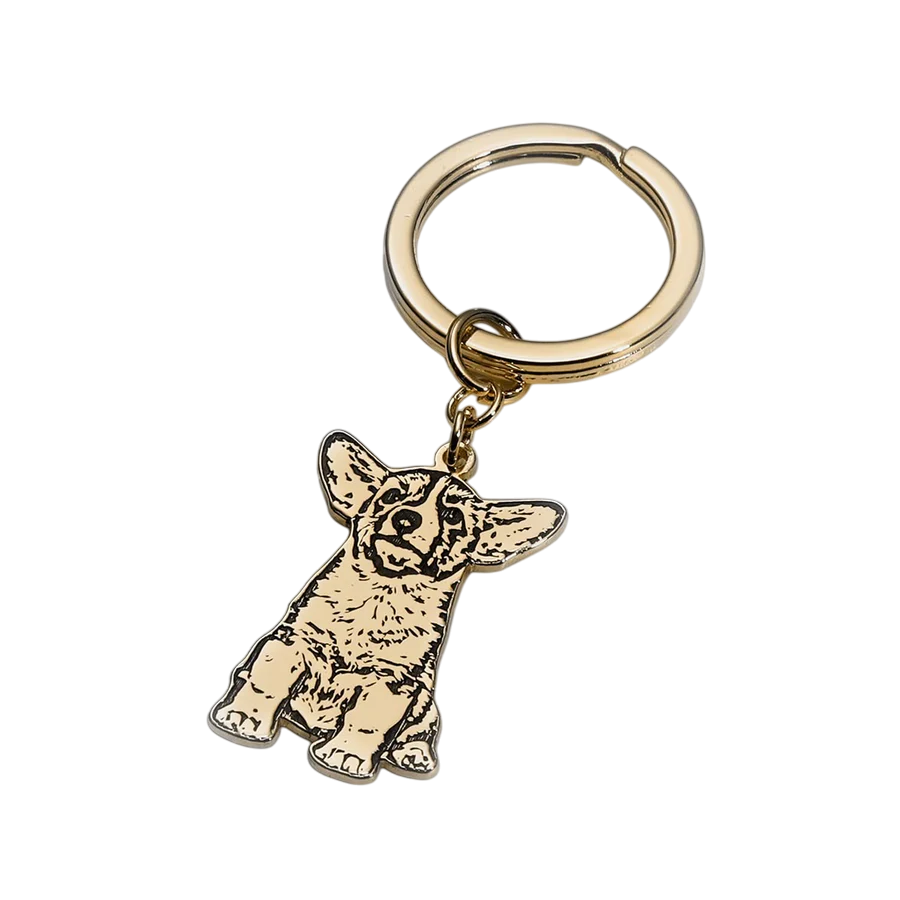 Cut-out pet keychain
