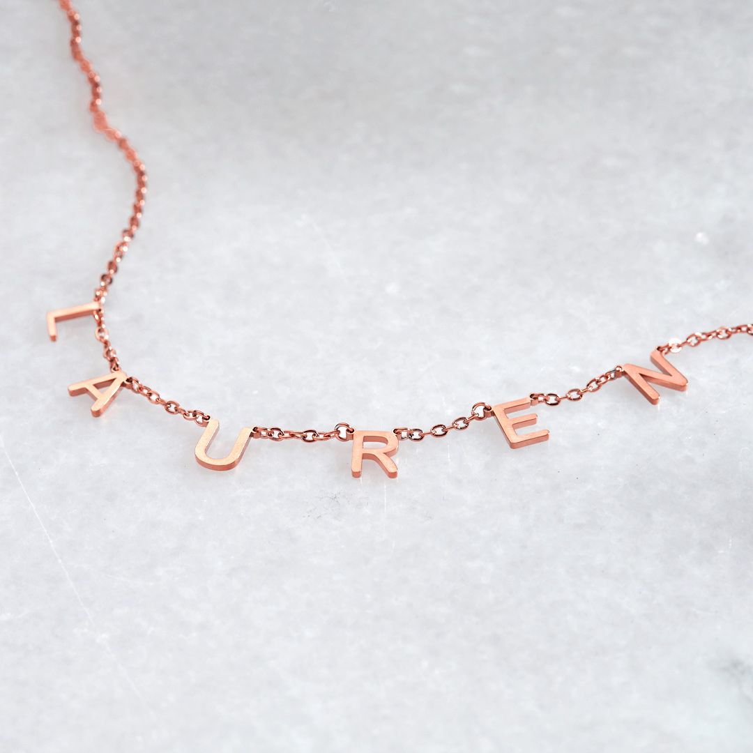 Necklace with name and custom letter