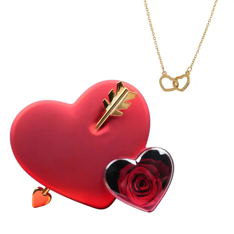 Eternal Rose Love Set with Engraved Necklace