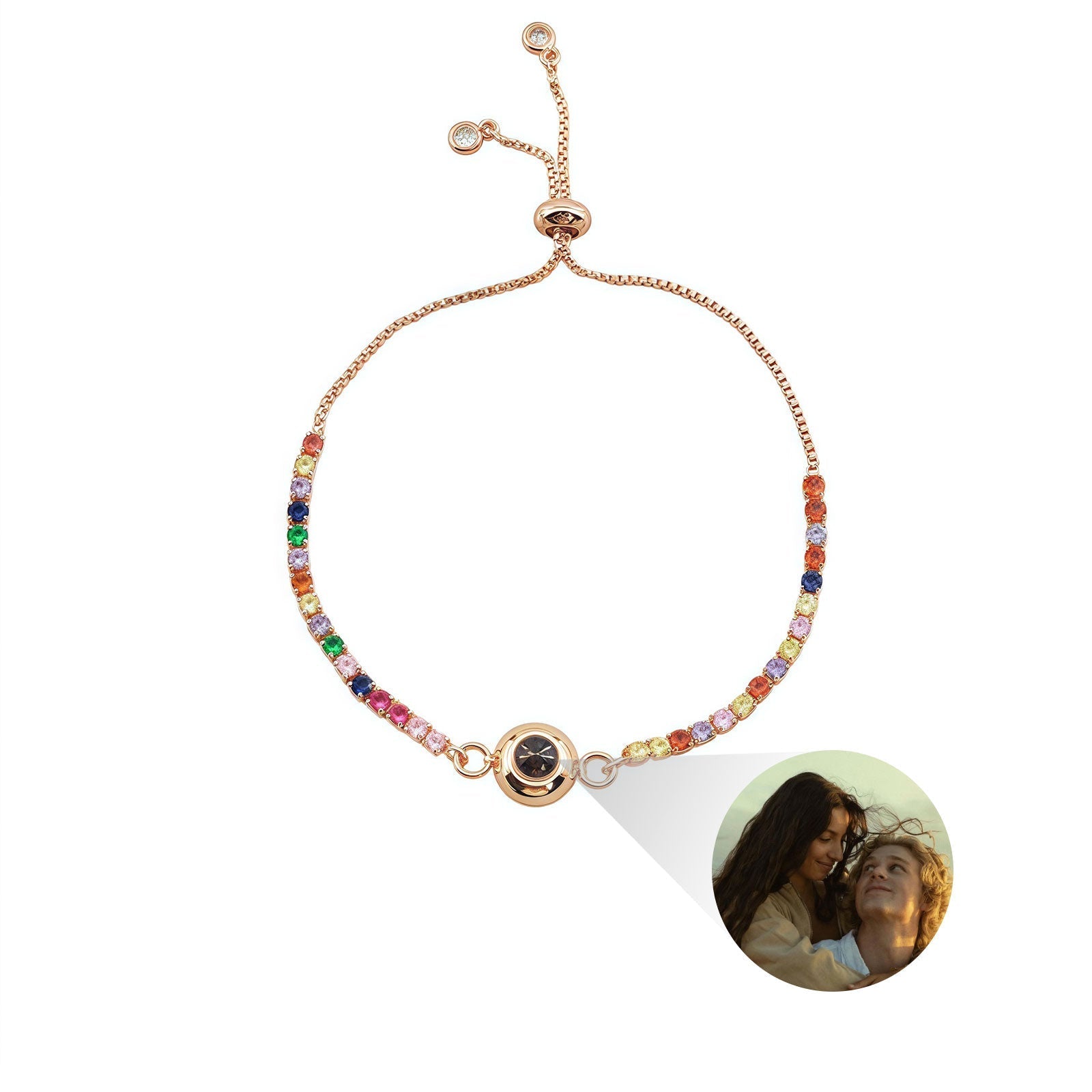 Colored Zircon Projection Bracelet