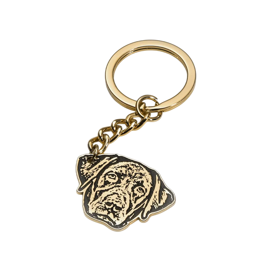 Keychain in the shape of a trimmed pet face