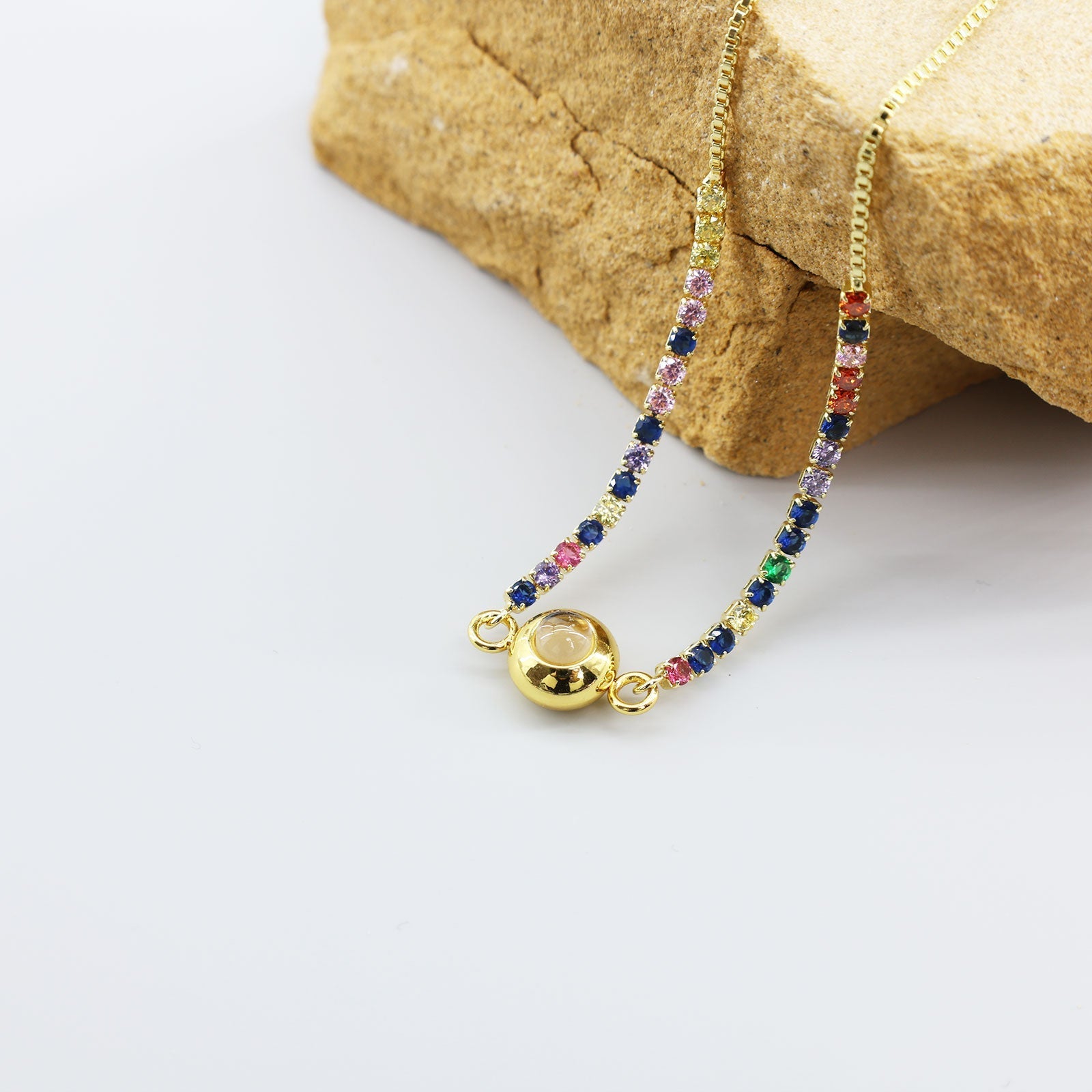 Colored Zircon Projection Bracelet