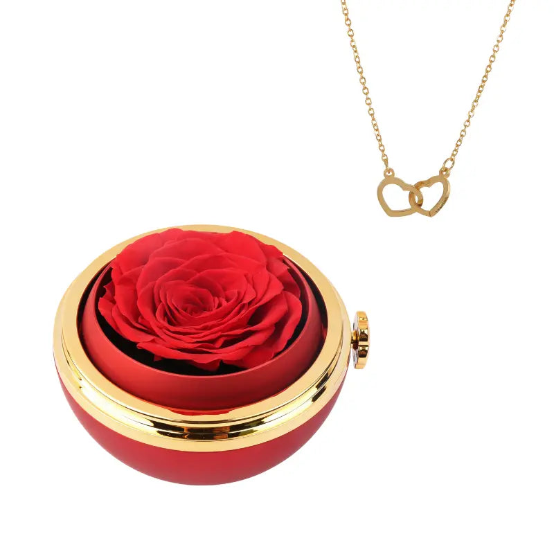 Passion Rose Éternelle Coffret with Collier Gravé