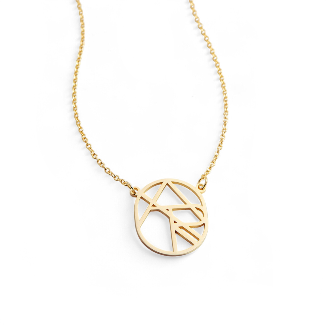 Circular Minimalist Monogram Name Necklace