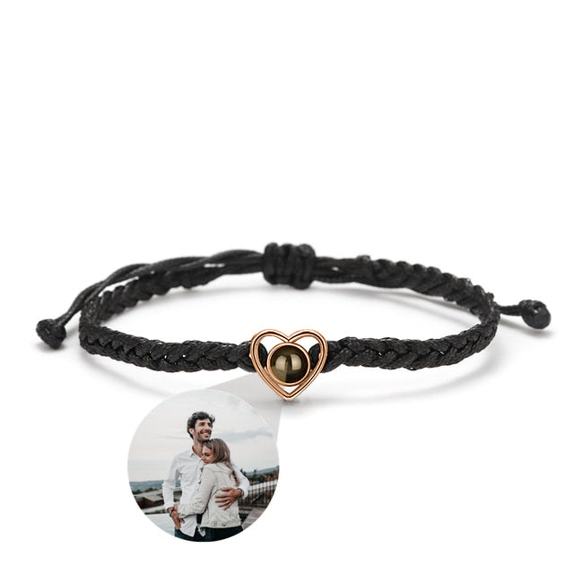Bracciale con cuore con foto regolabile