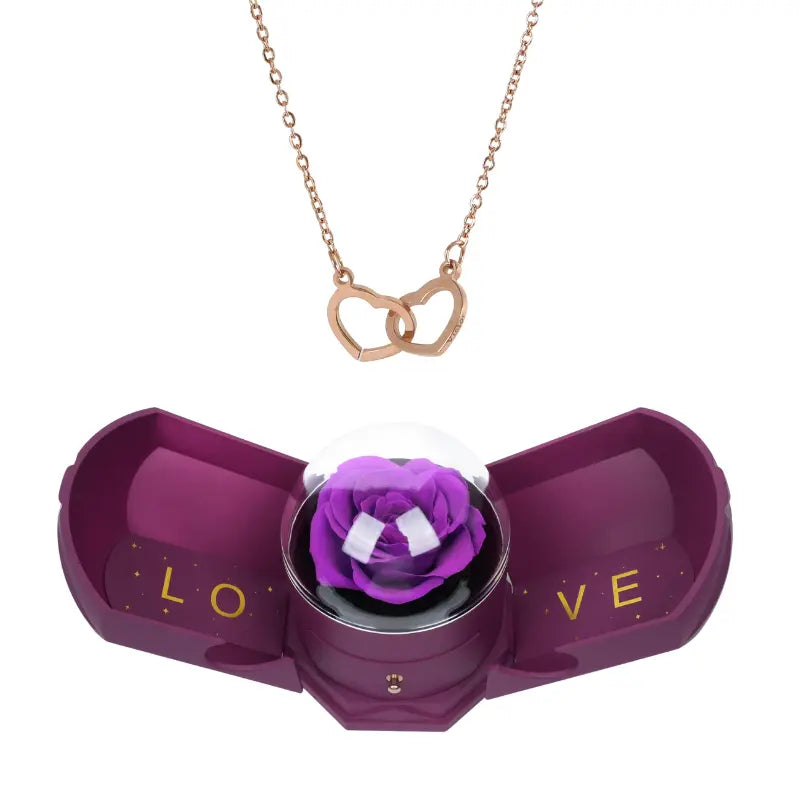 Coffret Harmonie Rose Éternelle with Collier Gravé