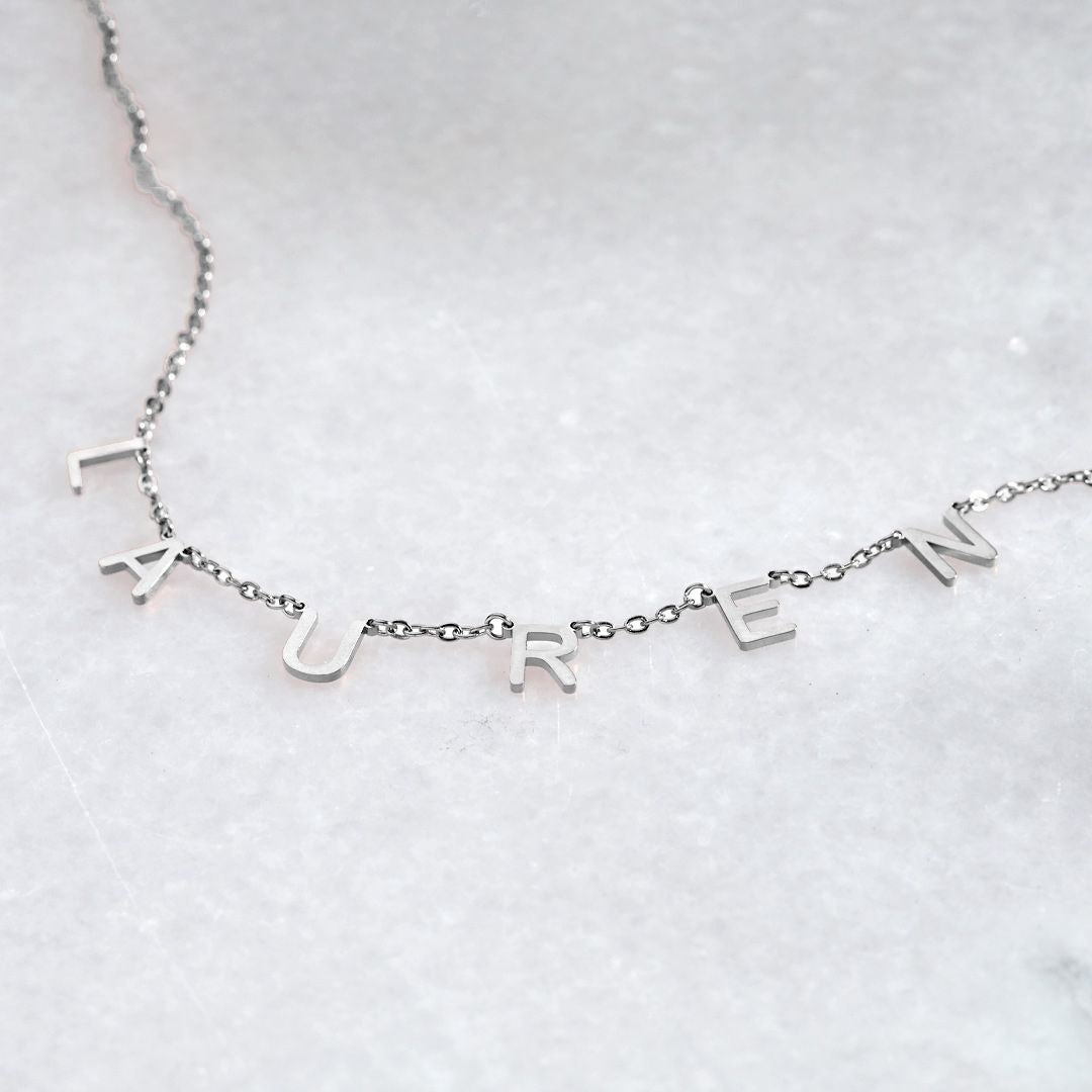 Necklace with name and custom letter