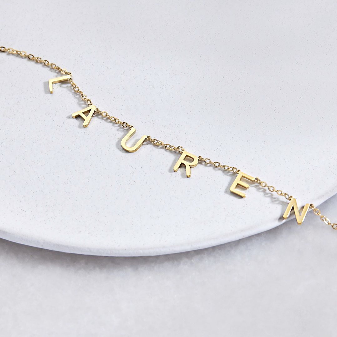 Necklace with name and custom letter