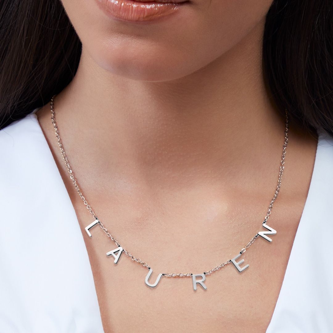 Necklace with name and custom letter