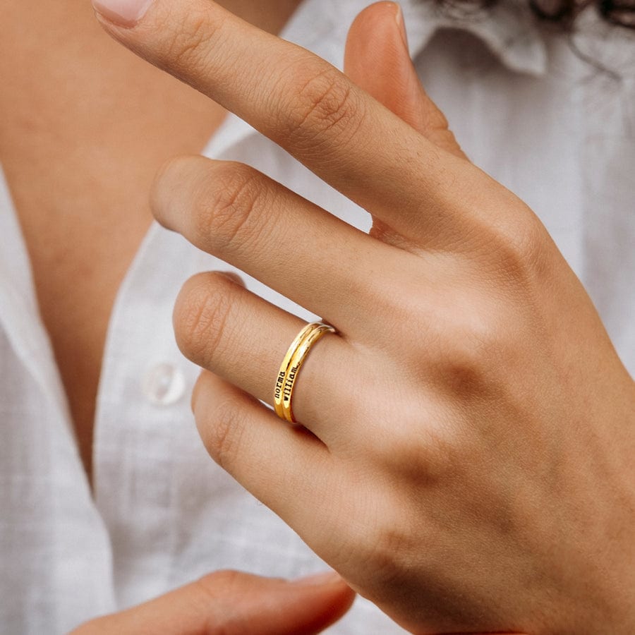 Name rings are compact and stackable