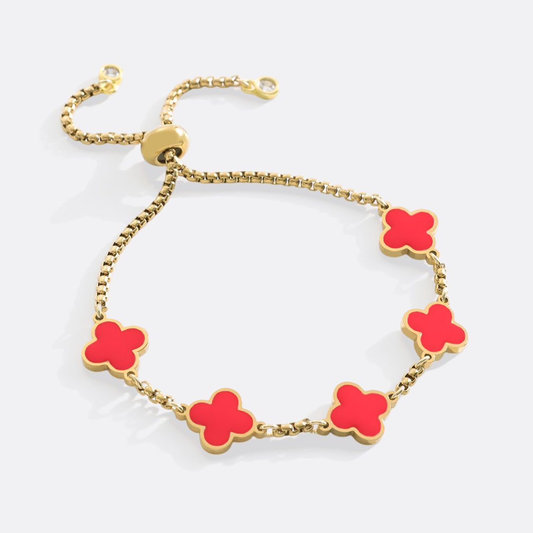 Bracciale smaltato a forma di trifoglio
