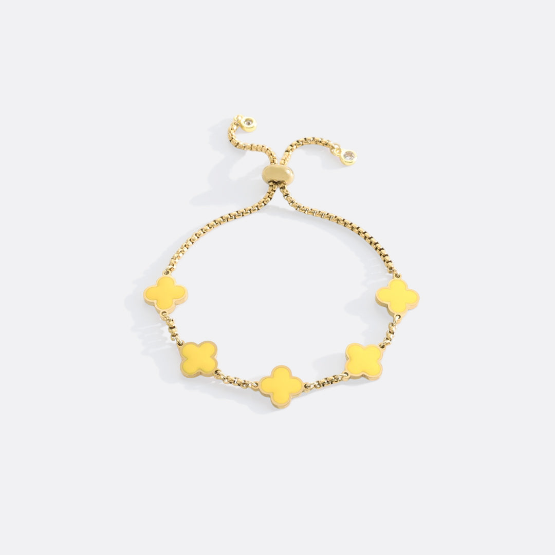 Bracciale smaltato a forma di trifoglio