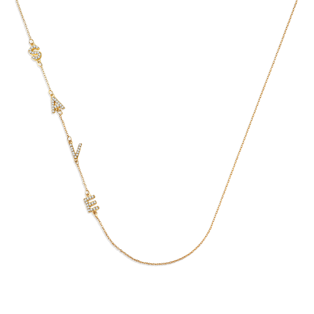 Necklace with the initials pave