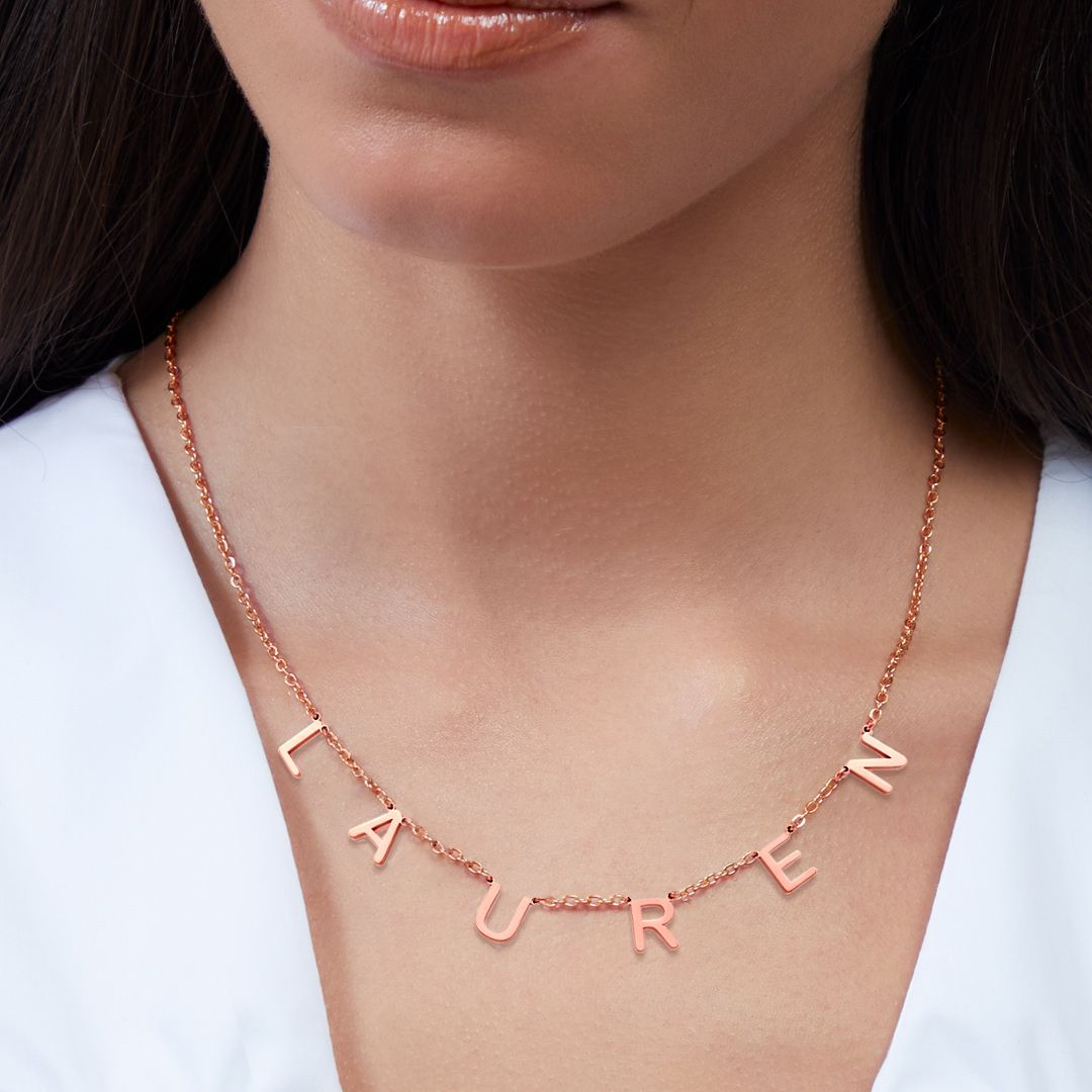 Necklace with name and custom letter