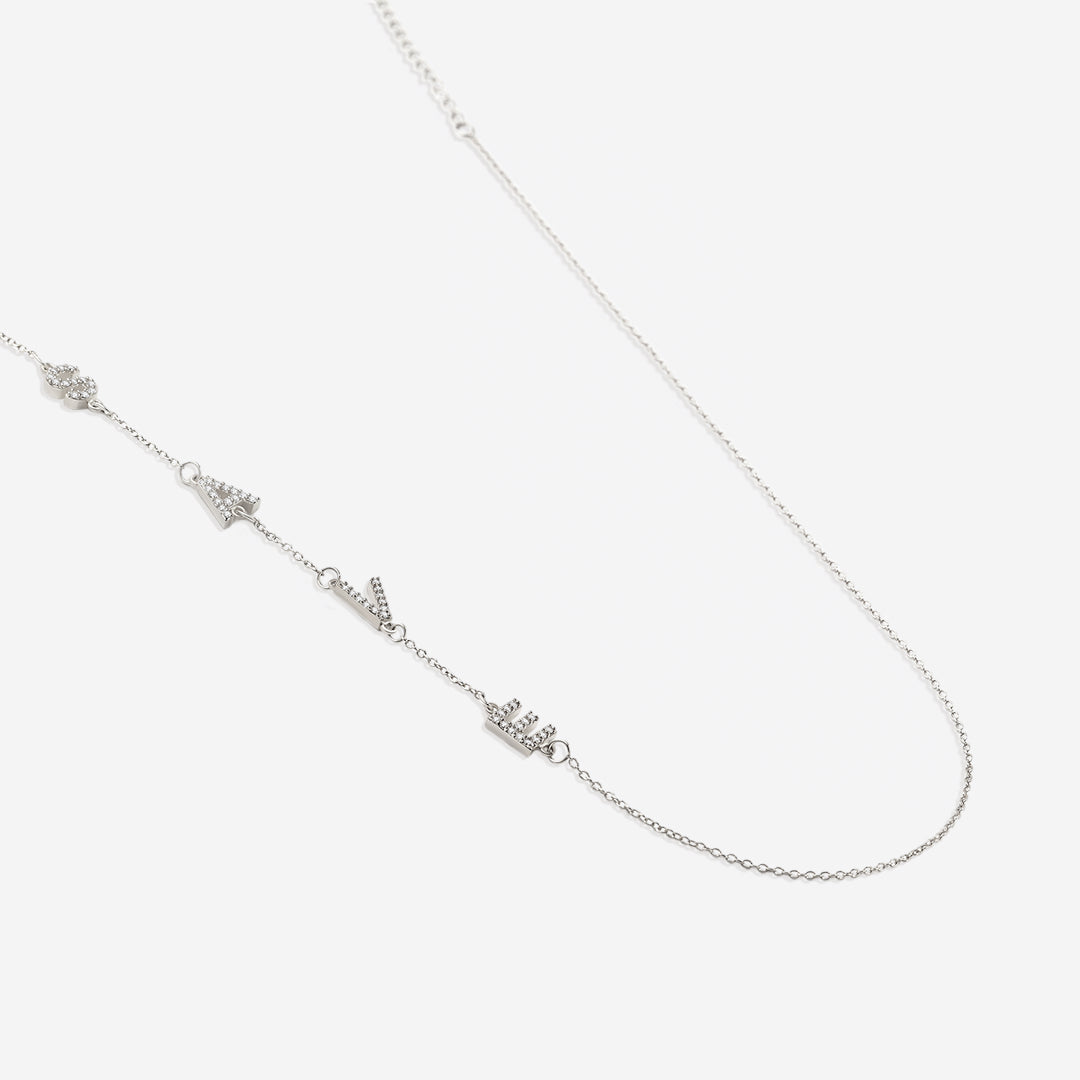 Necklace with the initials pave