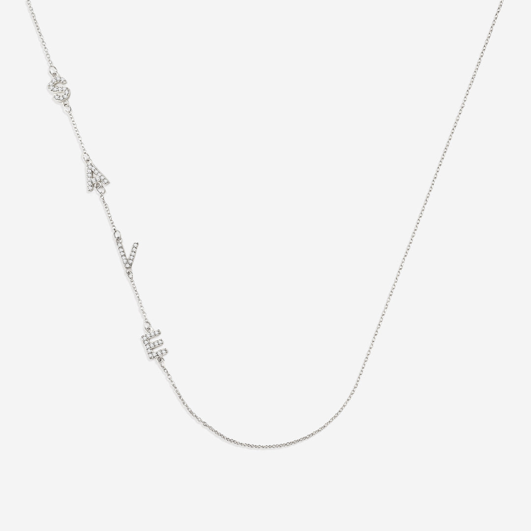 Necklace with the initials pave
