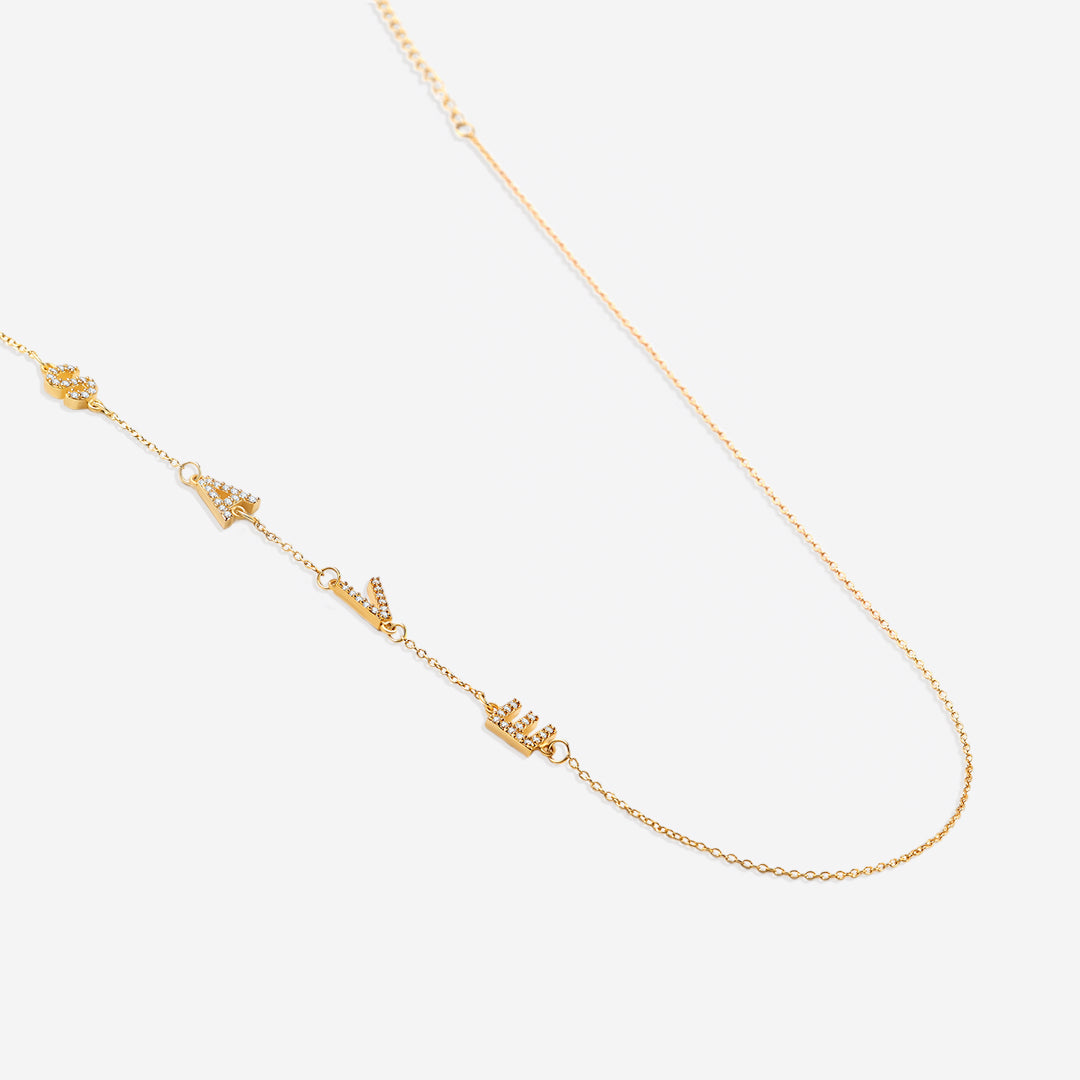 Necklace with the initials pave
