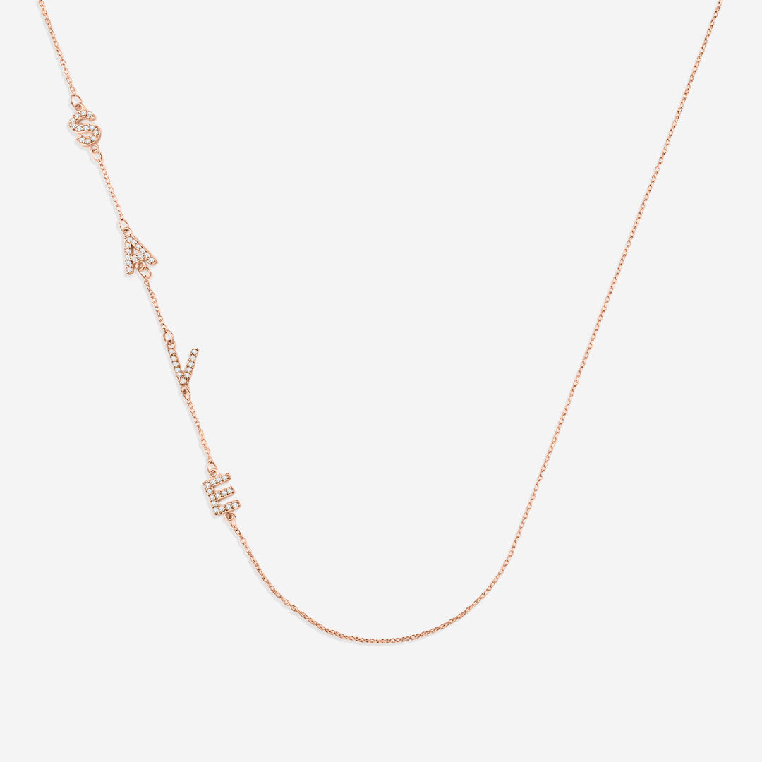 Necklace with the initials pave