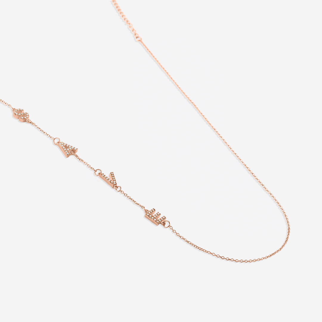 Necklace with the initials pave