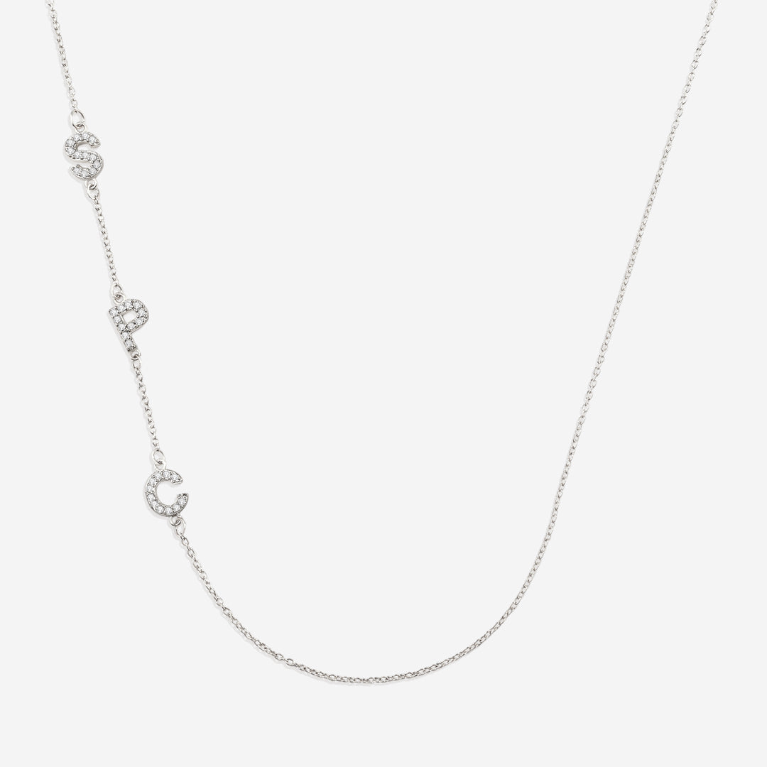 Necklace with the initials pave
