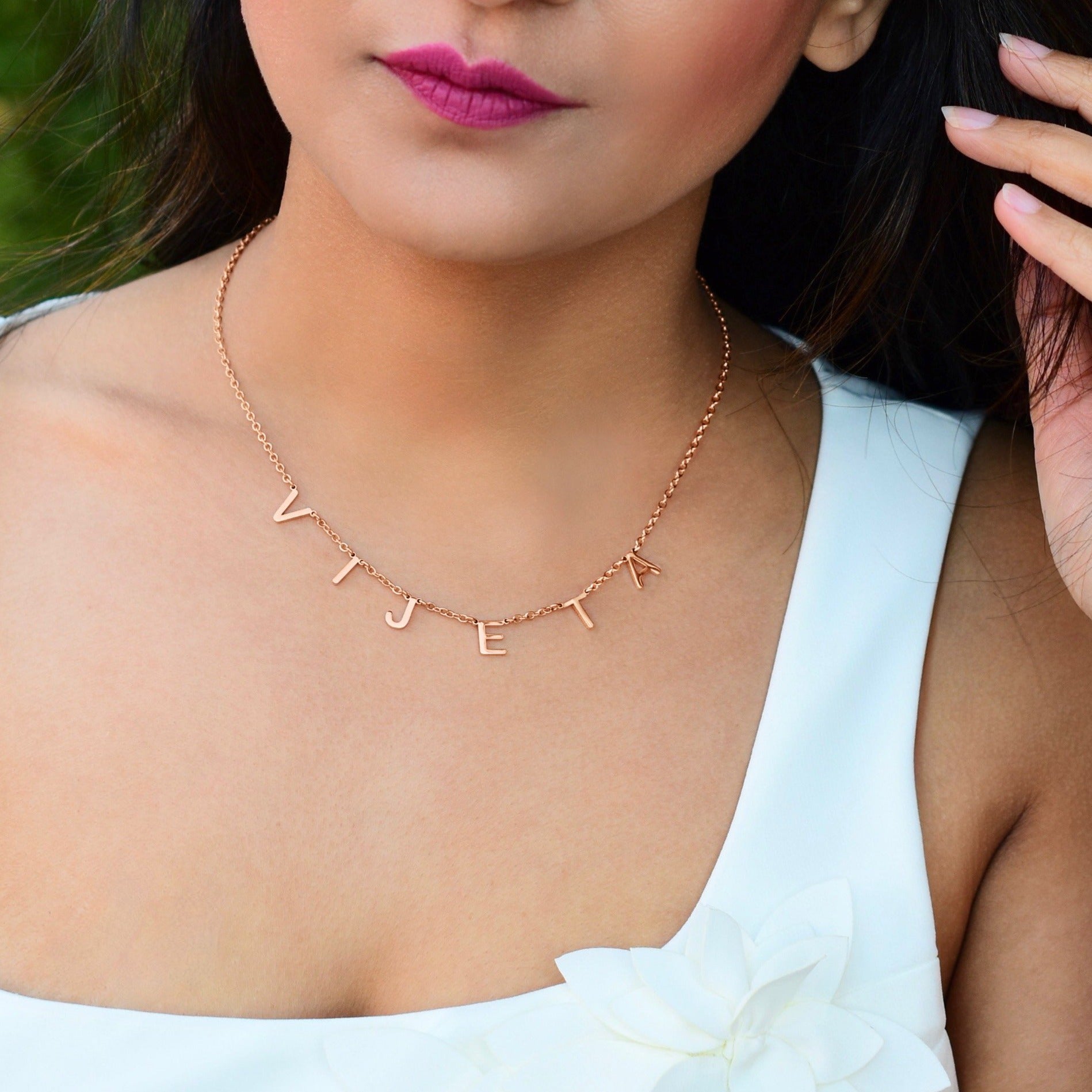 Necklace with name and custom letter