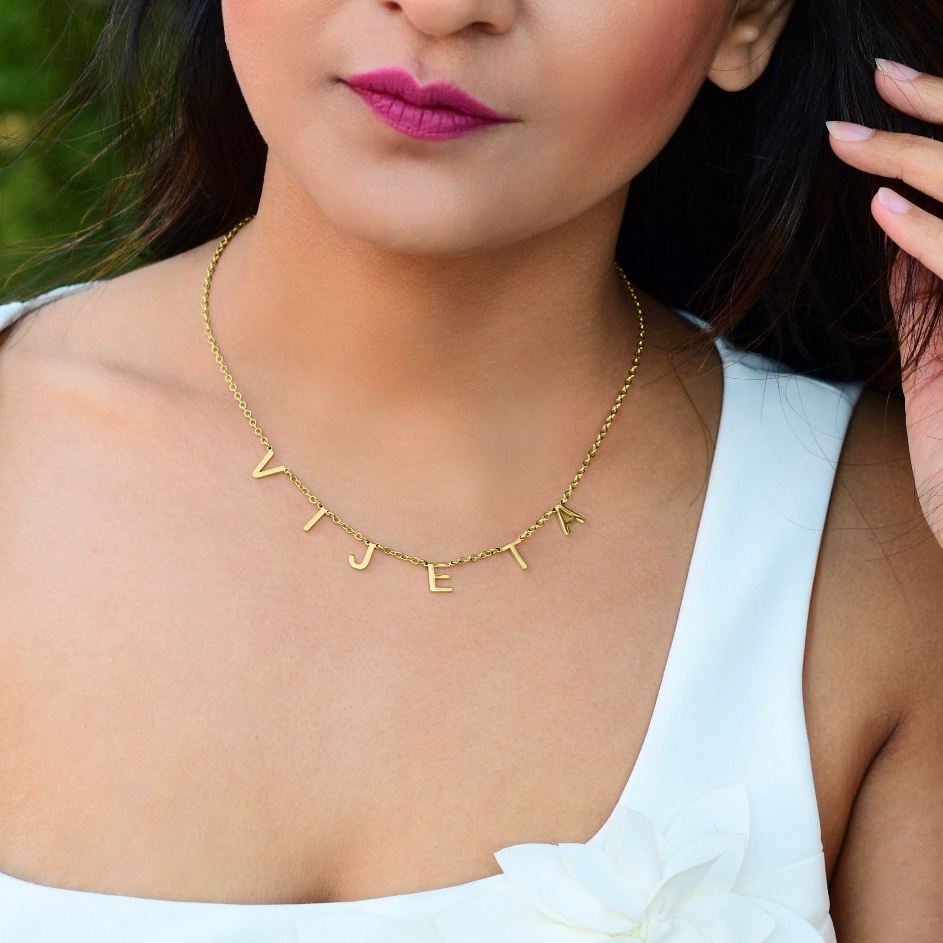 Necklace with name and custom letter