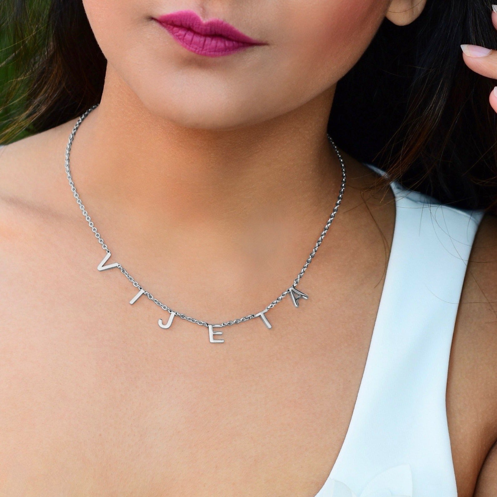 Necklace with name and custom letter
