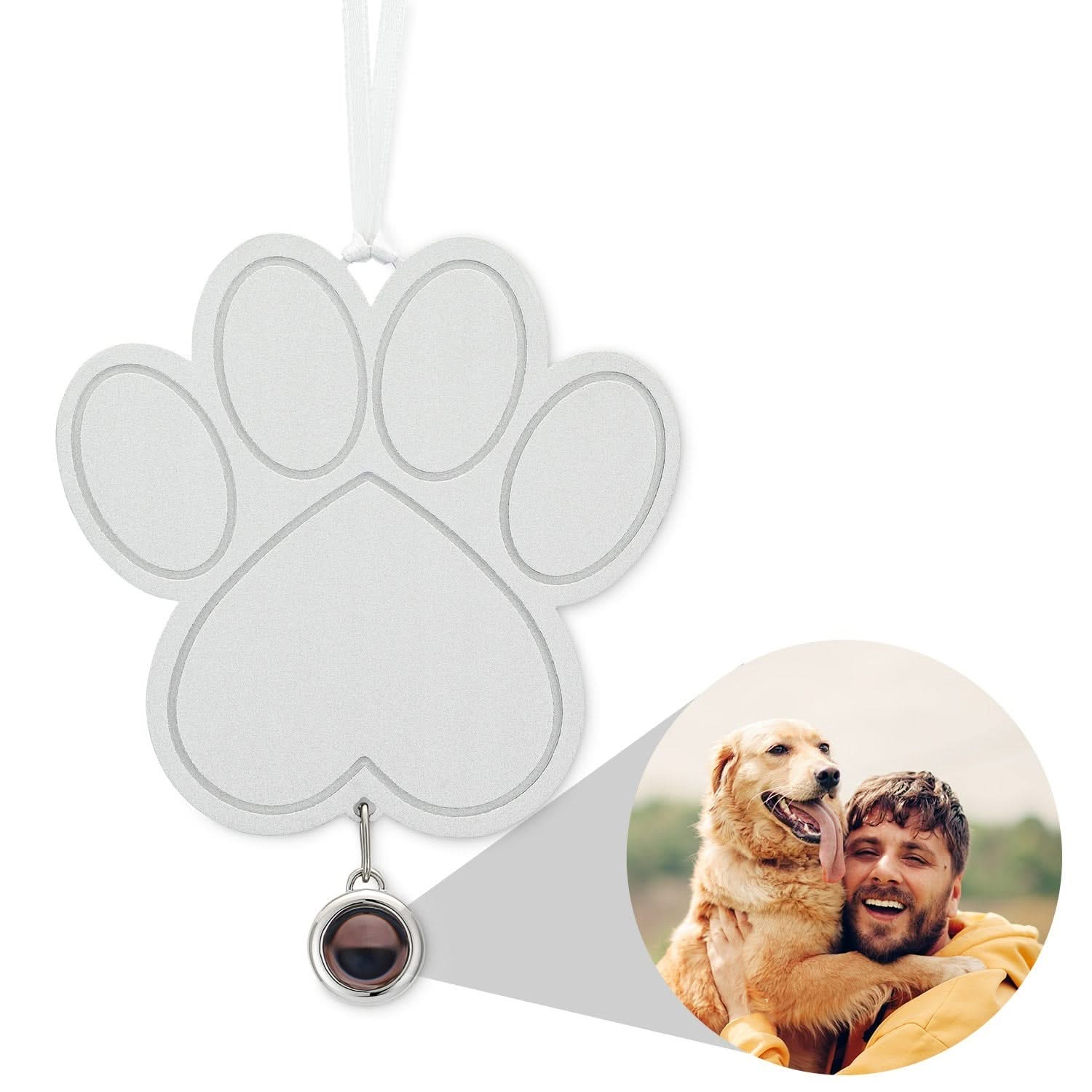 Personalized paw photo ornament