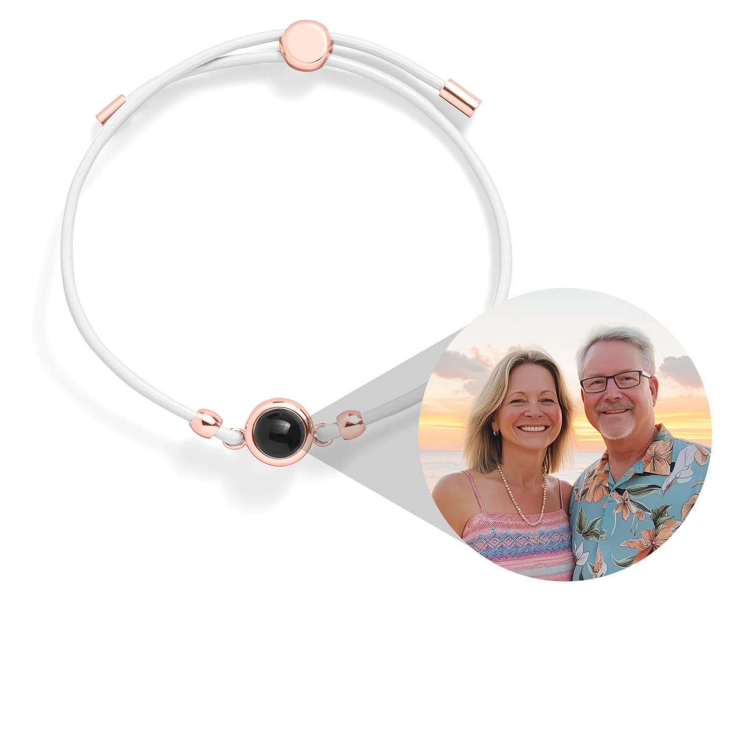 Personalized leather bracelet with photo